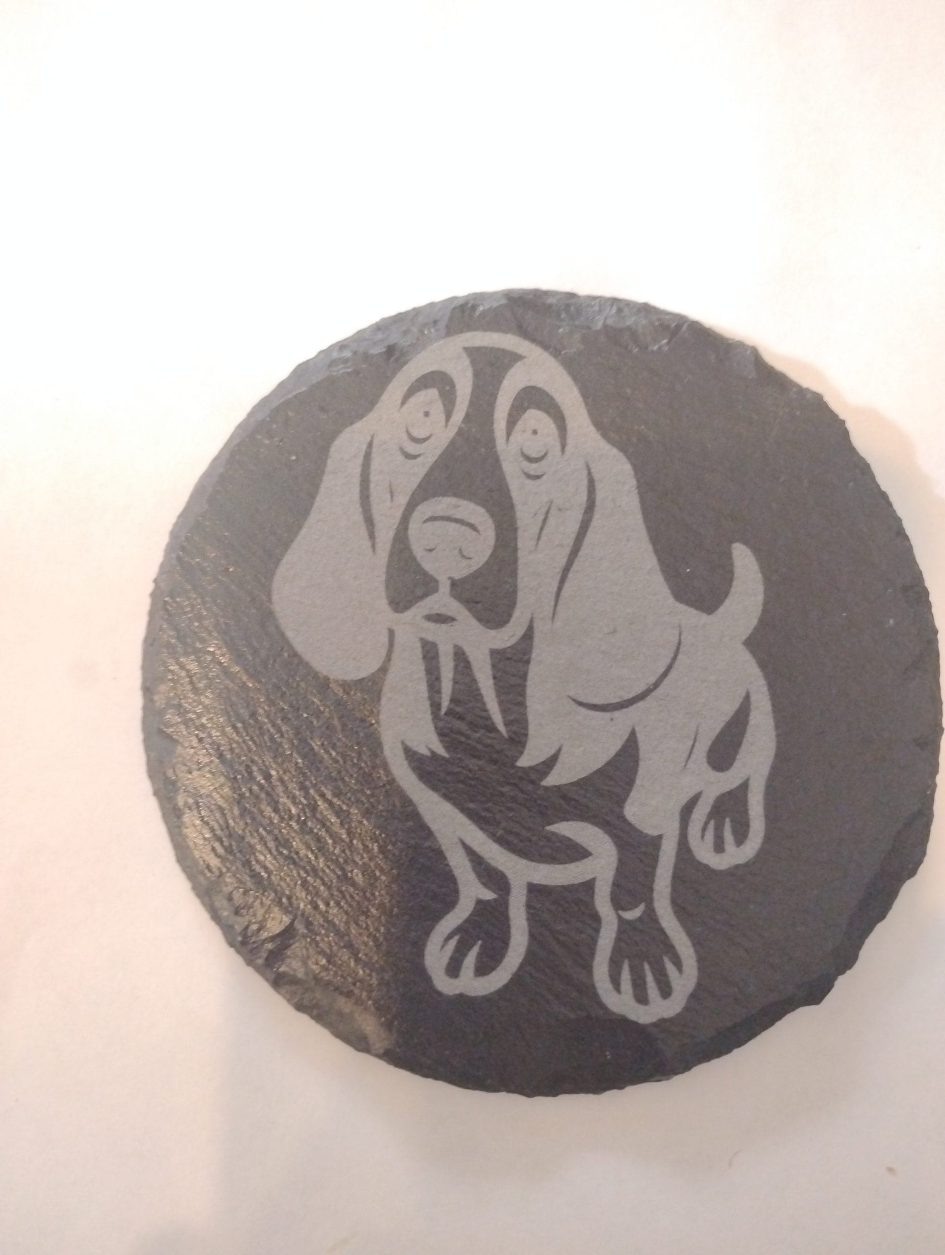 basset hound slate coaster set