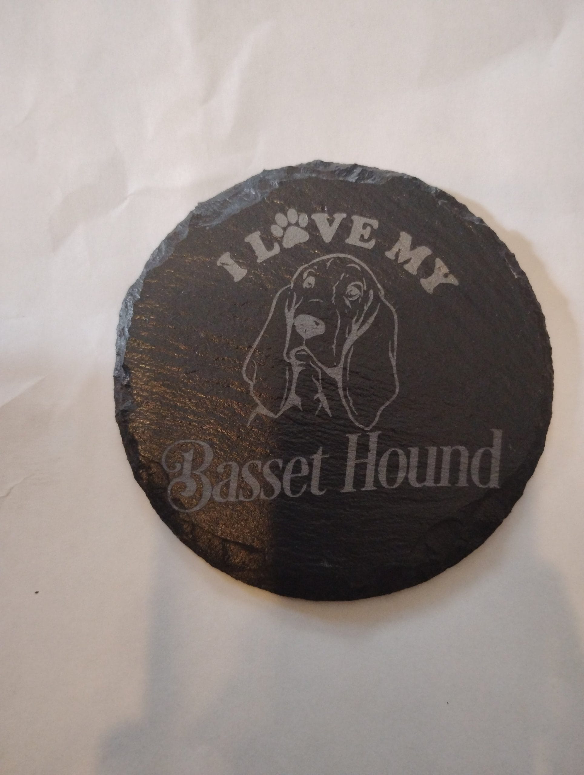basset hound slate coaster set - Image 2