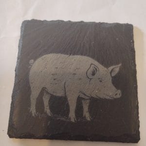 pig slate coaster