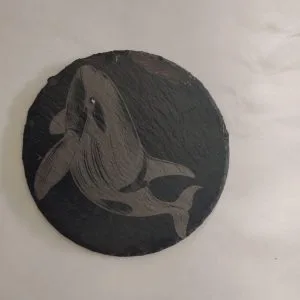 killer whale slate coaster
