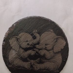 elephant slate coaster