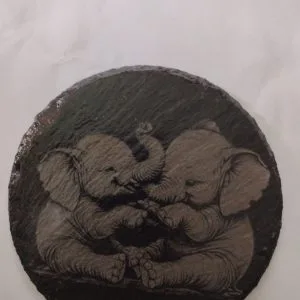 elephant slate coaster